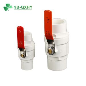 PVC 2 Piece Valve with Straight Through Type and Two Stainless Steel Handle Ball