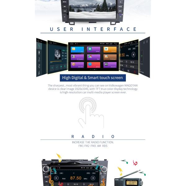 8 Inch Touch Screen Honda Car DVD Player AM FM Radio PX6 Eight Core CPU