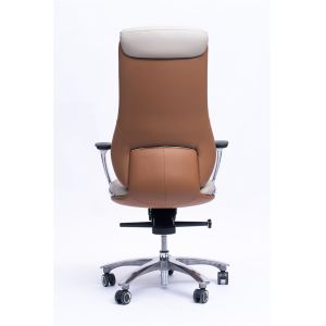 Ergonomic Office Leather Revolving Chair With Headrest / Caters BIFMA