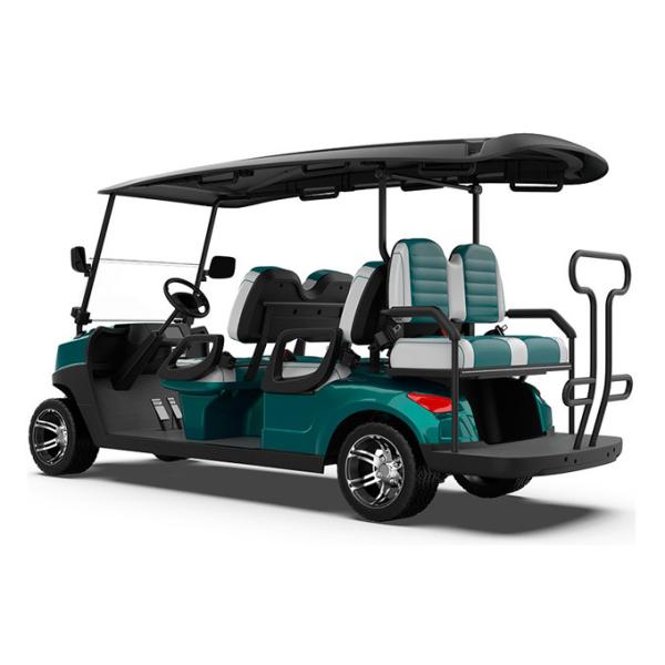 Electric Golf Cart Offering Expansive 4+2 Seating Capacity In A Radiant Emerald Green Finish For A Luxurious And Unique Golfing Experience