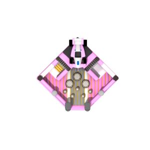 Pvc Tarpaulin Inflatable Fun City Crazy Racing With Purple Slide