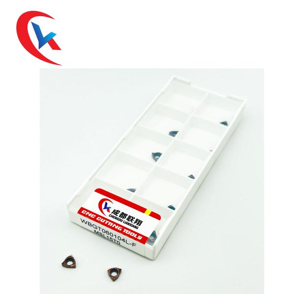 WBGT060202L-F Tungsten Carbide Inserts Stainless Steel Finishing Physical Coating