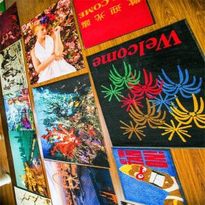 Machine washable fireproof nylon education cartoon mat