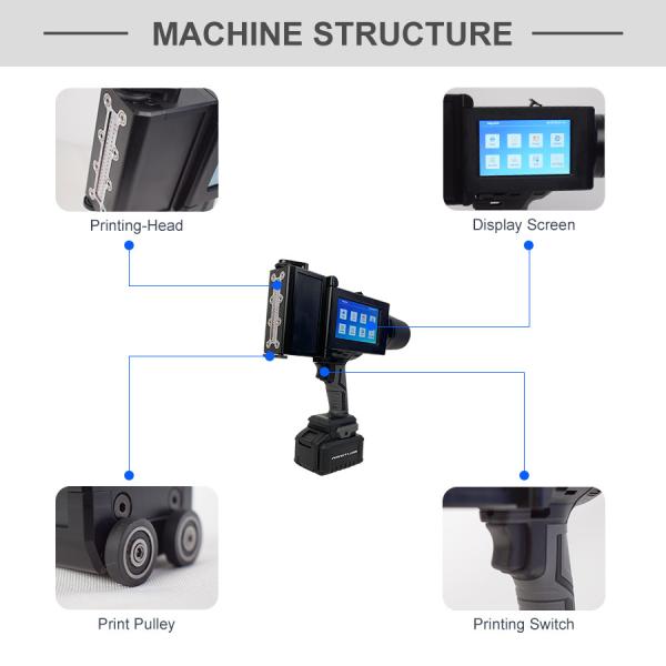 Handheld Larger Characters Industrial Inkjet Printer For Metal/Glass/PVC/Rubber