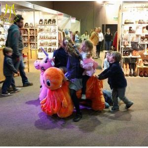 Quality Hansel amusement park electric walking motorized plush riding animals for sale