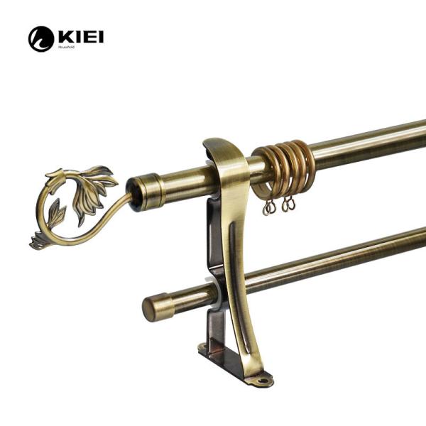 Buy Doouble Bracket 25/19MM Pipe Style Curtain Rods With Patterned at wholesale prices