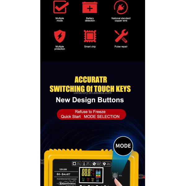 Full Intelligent Automatic Lead Acid Battery Charger for Dry Cell Water Battery 90% Charging Efficiency