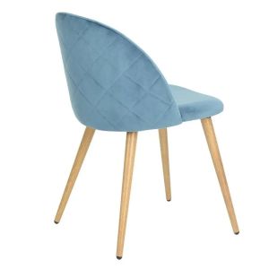 Modern Velvet Fabric Dining Chair with Wooden Legs