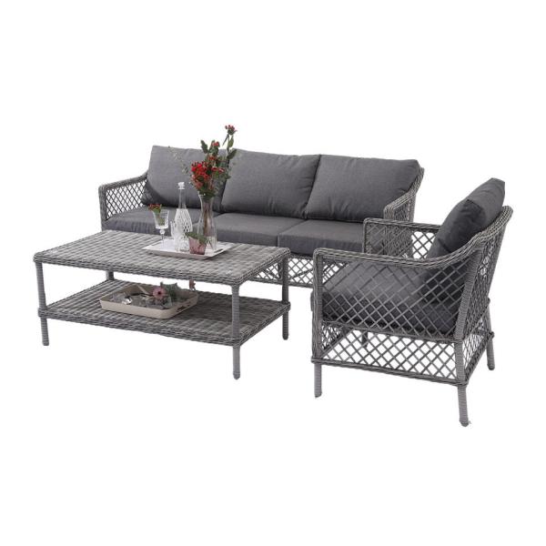 Patio Furniture Set Outdoor Sectional Sofa Conversation Set All Weather Wicker Rattan Couch Dining Table & Chair
