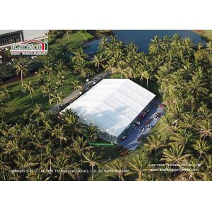 Quality Outdoor Conference Big Marquee Tent 50x30m With Glass Solid Walling Around Double Glass Door For 1000-2000 People for sale