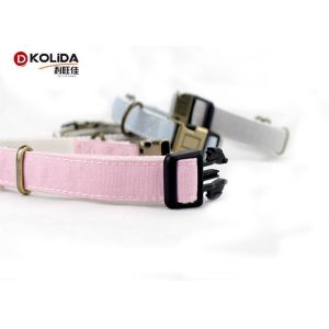 Durable Canvas Adjustable Dog Collar 4 Colors With Harness Belt Traction Rope