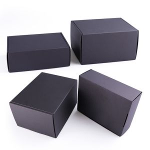 Black Custom Flat Shipping Mailer Boxes With Custom Design
