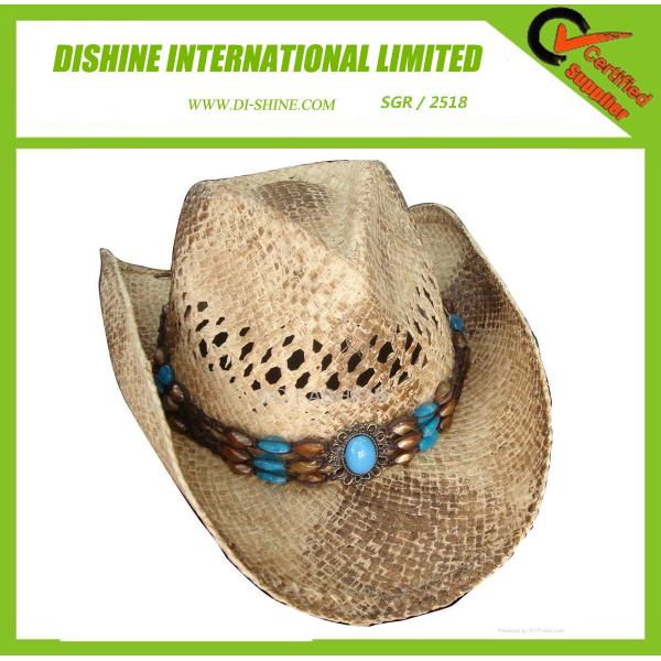 Buy Straw Cowboy Hat With Brown Band at wholesale prices
