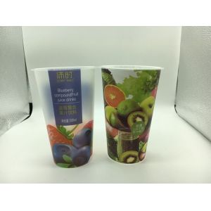 Custom Printed Plastic Cups With Dome Lid , Transparent Plastic Coffee Cup With