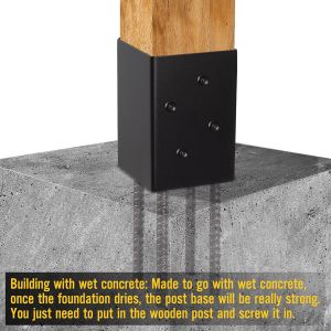 4x4 Post Base Holder Ground Spike Use For Concrete Deck