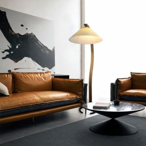 Creative Pleated Rattan Standing Lamp for bedroom living room