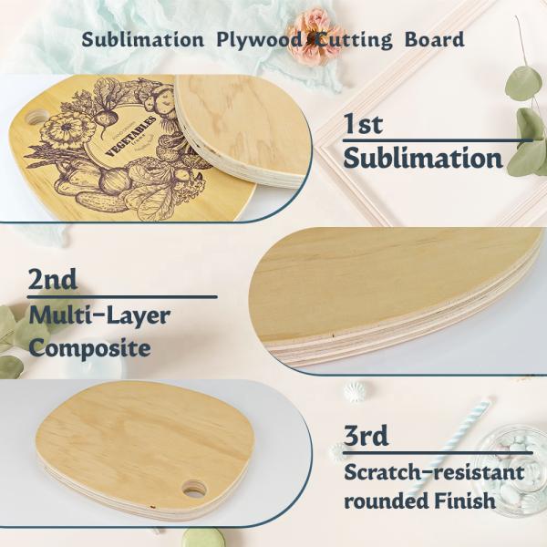 Personalized Printing Wooden Cutting Boards For Kitchen Plywood Round Sublimation Blank Cutting Board