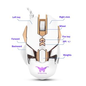 4mA Optical 8D 6800DPI USB Gaming Mouse Multicolor