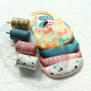 Printed Customization Drinking Silicone Sippy Cup With Straw