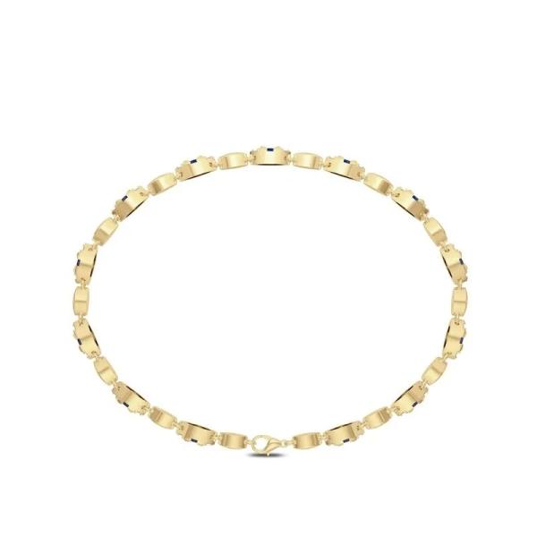 925 Sterling Silver Diamond Pear Sapphire Bracelet Classic For Girl Women