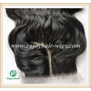 Silk top closure 4''x4'' peruvian virgin hair natural color,body wave 10''-24''J