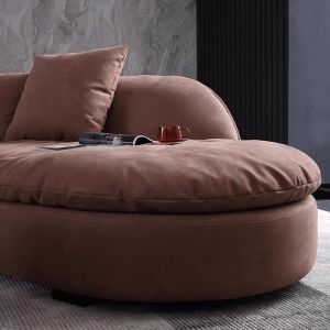 Hotel Simple Frosted Velvet Fabric Sofa Curved Corner Living Room Sofa