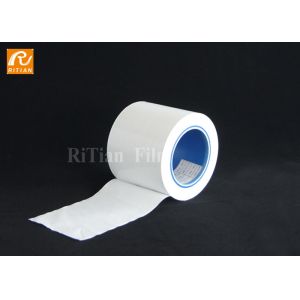 PE Material White Plastic Film Roll Medium Adhesive Scratch Resistant