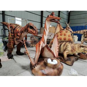 Quality Selfie Point Quetzalcoatlus Realistic Animatronic Dinosaur With Eggs Infrared Sensor Start for sale