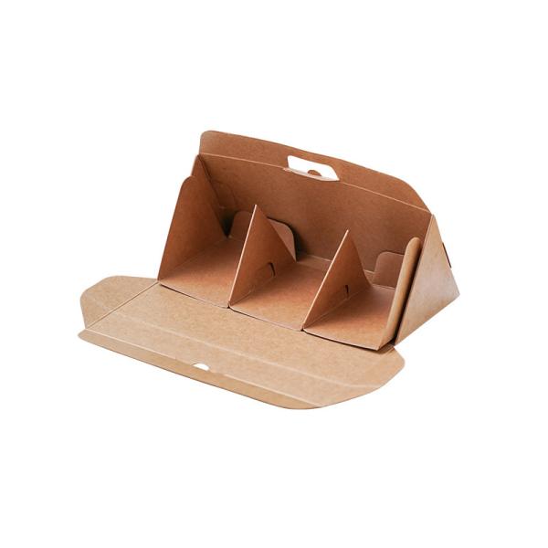 Triangle Kraft Cake Box Set Premium Brown White Food Packaging Eco Friendly Takeout Boxes