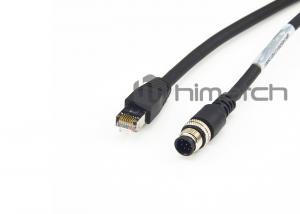 China High Flexiable Durable M12 D Code 8P to RJ45 Industrial Ethernet Cable / Cat5 Network Cable on sale