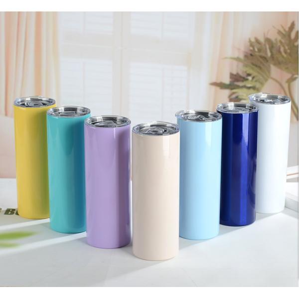 Low Price And MOQ 20OUNCE Christmas Gifts Straight Skinny Sippy Cup Sublimation Blanks Tumblers With Lid And straw