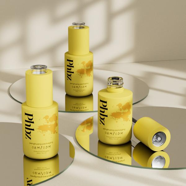 Buy ODM Packaging 30ml Rotary Press Dropper Serum Bottles Glass Material at wholesale prices