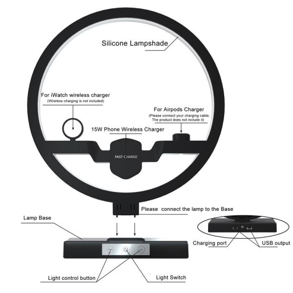 15W Lamp Wireless Charger