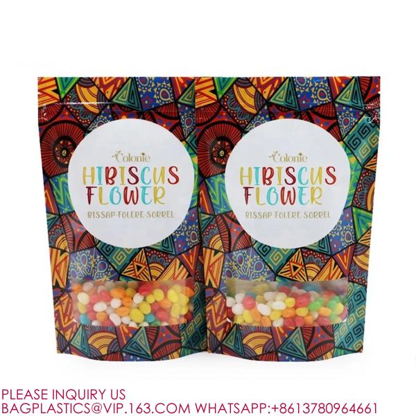 Snack Plastic Packaging Stand-Up Pouch Seal Zipper Food Bag With Tear Aluminum Foil Bag