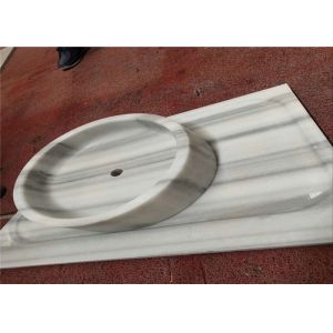 Precut Natural Stone Sink Pedestal Shape Marmala White Marble Material