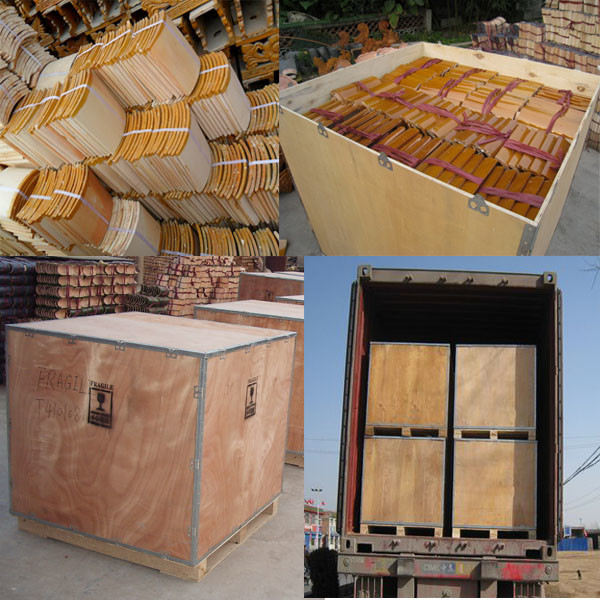 Decorative Glazed Flower Hollow Roof Ridge For Temple Pagoda Roof