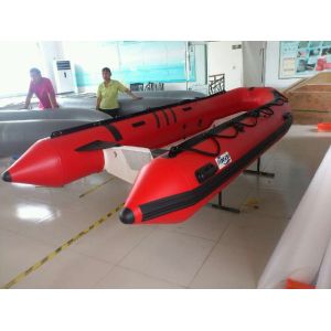 Quality Small 0.9mm PVC Rigid Hull Inflatable Boat 6 Person With Front Locker for sale
