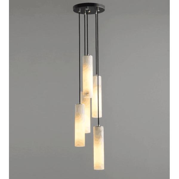 Luxury lighting fixturesArt creative designer alabaster chandelier hotel lobby dining room long strip marble pendant lig