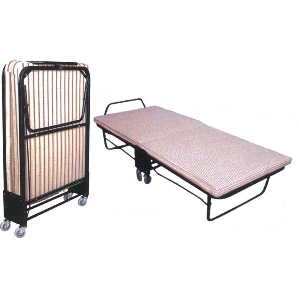Buy Hotel Fordable Extra Bed Easy to Move with Wheels Fold Up Metal Rollaway Bed at wholesale prices