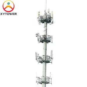 Galvanized Steel Tube Self Supporting AntennaTelecommunication Monopole with