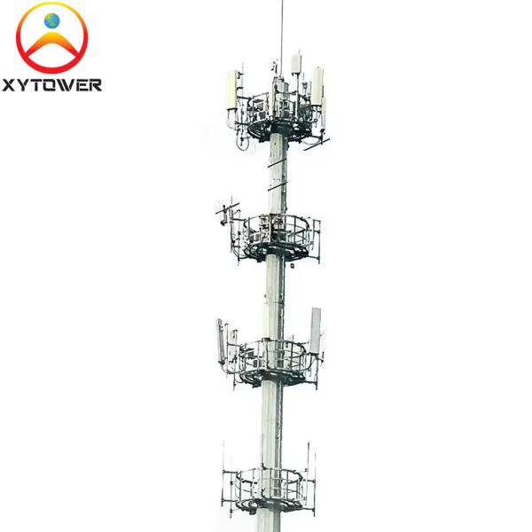 Galvanized Steel Tube Self Supporting AntennaTelecommunication Monopole with