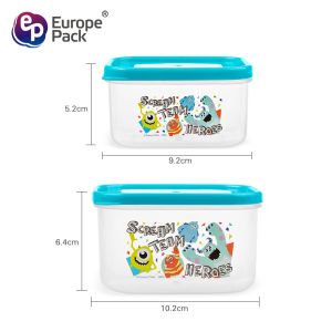 Cartoon pattern Plastic food containers with lids preservation box
