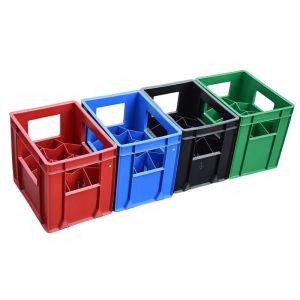15-Bottle Plastic Soda Water And Beer Crate With 4-Side Handles Wholesale 12 15