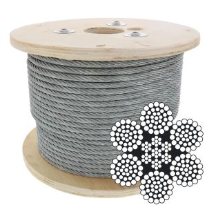 High Carbon Galvanized Steel Wire Rope 6x37+FC IWRC in 8mm 12mm 20mm 32mm Sizes