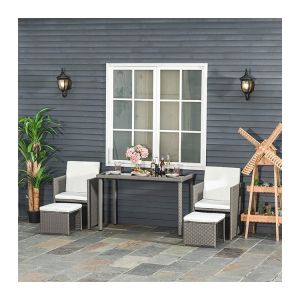 Quality AJUNION Saving Space Design Furniture Garden Set with Cushions and PE Wicker Rattan for sale