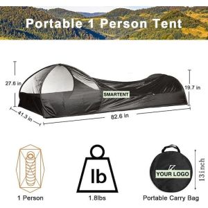 82.6*27.6*19.7 Inch Black Easy Pop Up Camping Tents With Waterproof Floor