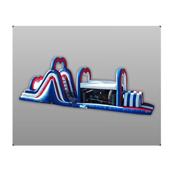 Waterproof Colorful 60m x 7m x 10m Inflatable Obstacle Course rentals For Kids And Adults