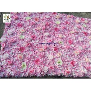 UVG pink hydrangea wedding flower wall for stage background decoration CHR1148