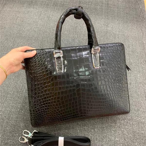 Authentic Real Crocodile Skin Businessmen Briefcase Large Working Laptop Purse Genuine Alligator Leather Male Purse