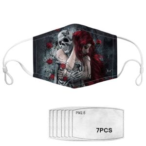3D Sugar Skull Printed Reusable Face Mask Coverings